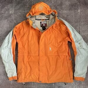 Mens Vintage Y2K Burton Ronin Orange Ivory Mesh Lined Snowboard Ski Jacket Sz XL